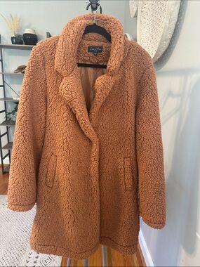 Love Tree Plush Teddy Coat in Rust